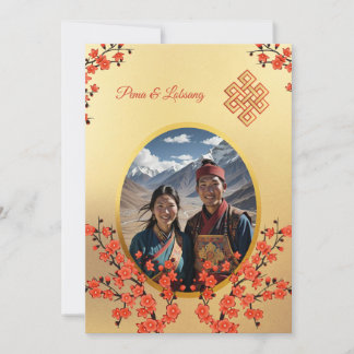 Invitation Photo Cherry Blossom Mariage tibétain