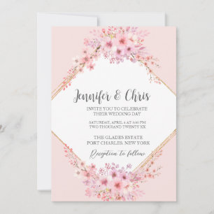 Invitation Photo Cherry Blossom QR Code Mariage