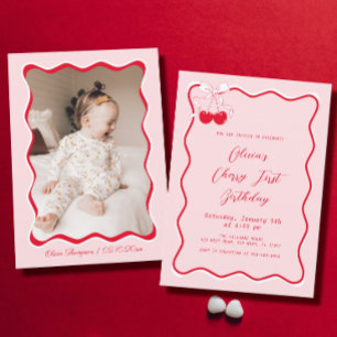 Invitation Photo Cherry fête d'anniversaire