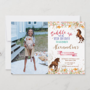 Invitation Photo cheval d'anniversaire