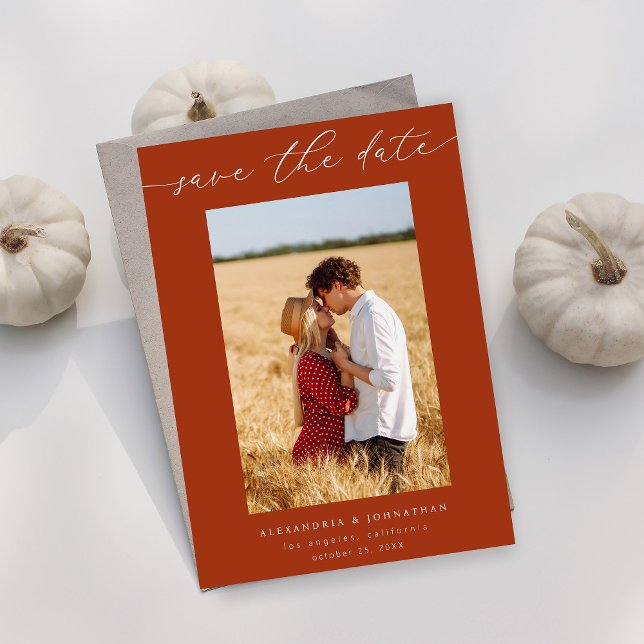 Invitation Photo chic stylish Mod Enregistrer la date 3 - rou (Créateur téléchargé)