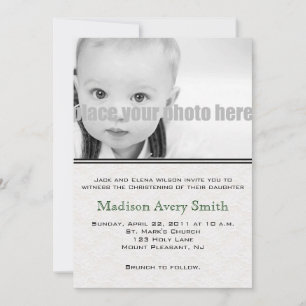 Invitation photo Christening/Baptême/Dédication