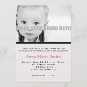 Invitation photo Christening/Baptême/Dédication