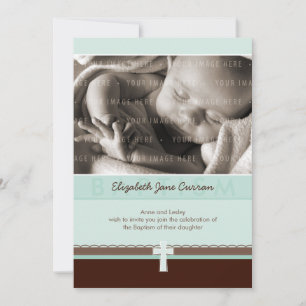 Invitation PHOTO CHRISTENING INVITATIONS: 3 P pur
