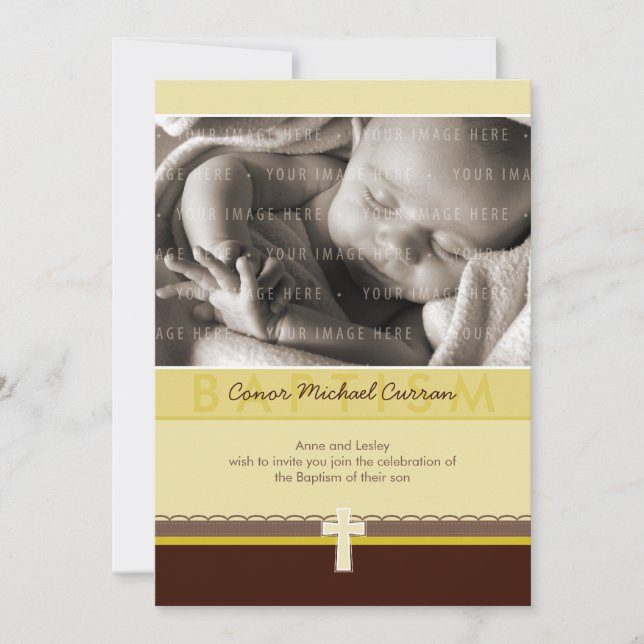 Invitation PHOTO CHRISTENING INVITATIONS: 4 P pur (Devant)