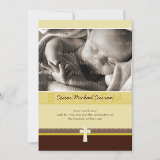 Invitation PHOTO CHRISTENING INVITATIONS: 4 P pur