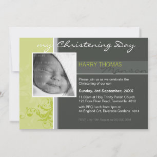Invitation PHOTO CHRISTENING INVITATIONS: 4L posh