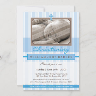 Invitation PHOTO CHRISTENING INVITATIONS: 4P élégant