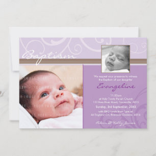 Invitation PHOTO CHRISTENING INVITATIONS: caritatif 7L