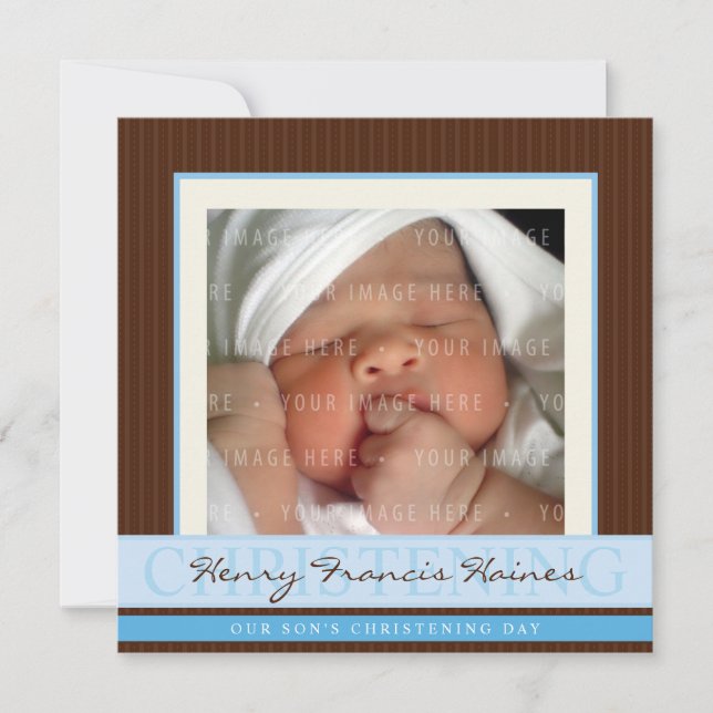 Invitation PHOTO CHRISTENING INVITATIONS: élégance 5SQ (Devant)