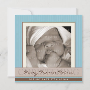 Invitation PHOTO CHRISTENING INVITATIONS: élégance 8SQ