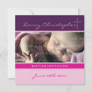 Invitation PHOTO CHRISTENING INVITATIONS: foi 3SQ