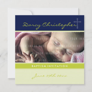 Invitation PHOTO CHRISTENING INVITATIONS: foi 5SQ