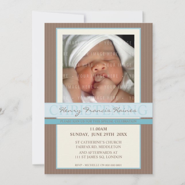 Invitation PHOTO CHRISTENING INVITES : elegance 1 (Devant)