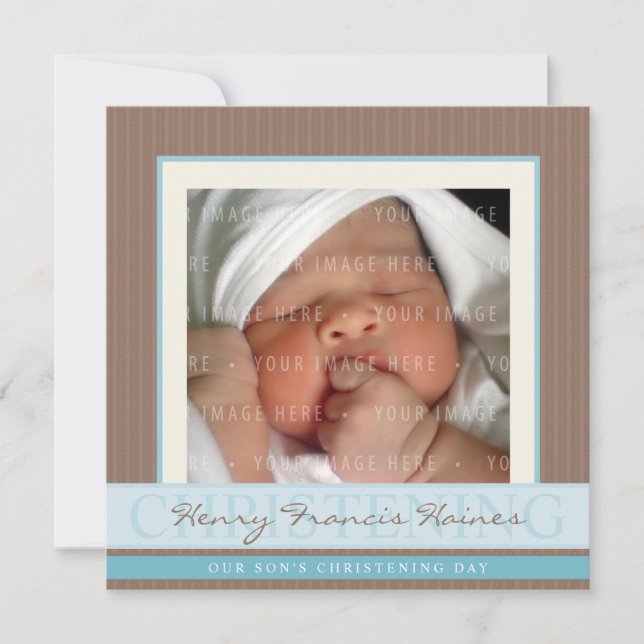 Invitation PHOTO CHRISTENING INVITES : elegance 1SQ (Devant)