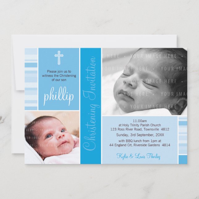 Invitation PHOTO CHRISTENING INVITES : essence 6L (Devant)