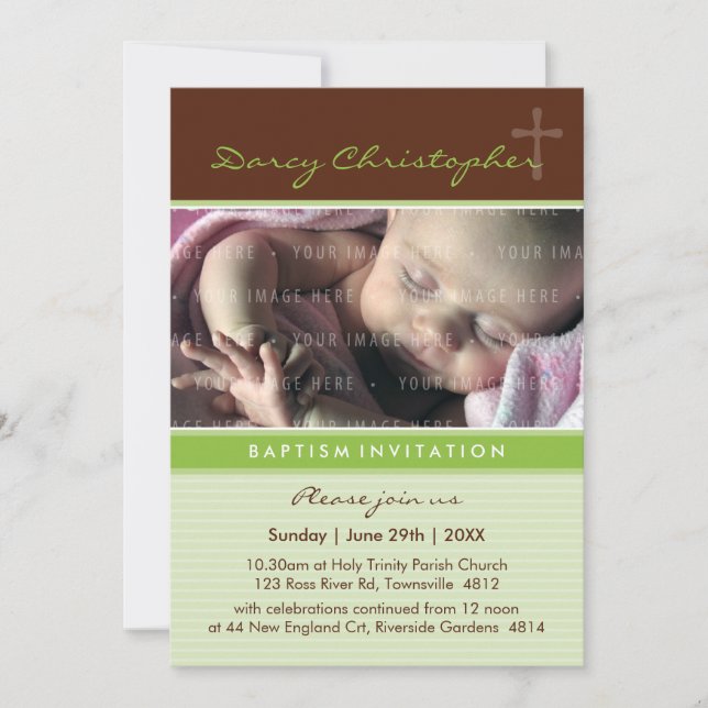 Invitation PHOTO CHRISTENING INVITES : faith 7P (Devant)