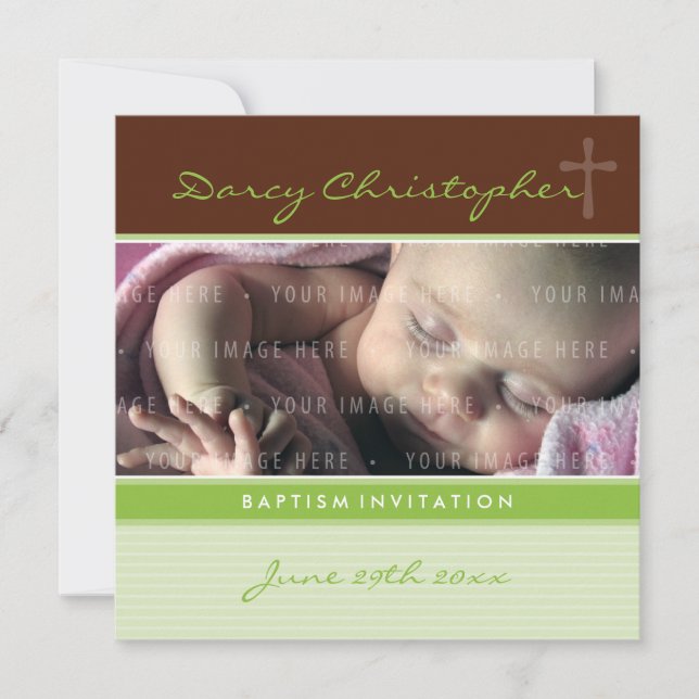 Invitation PHOTO CHRISTENING INVITES : faith 7SQ (Devant)