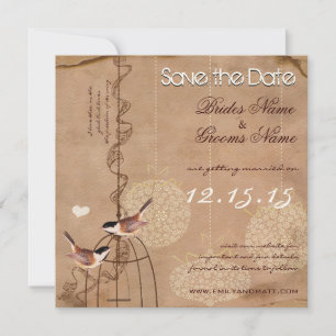 Invitation Photo Christmas Bird Cage Wedding Enregistrer la d
