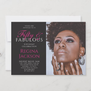 Invitation Photo Cinquante et Fantastique Fête d'anniversaire