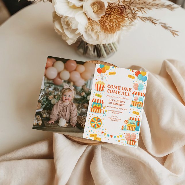 Invitation Photo Classic Carnival Storybook Birthday (Créateur téléchargé)