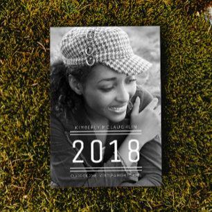 Invitation photo classique de la graduation Preppy