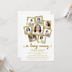 Invitation Photo Collage Célébration des funérailles de la vi