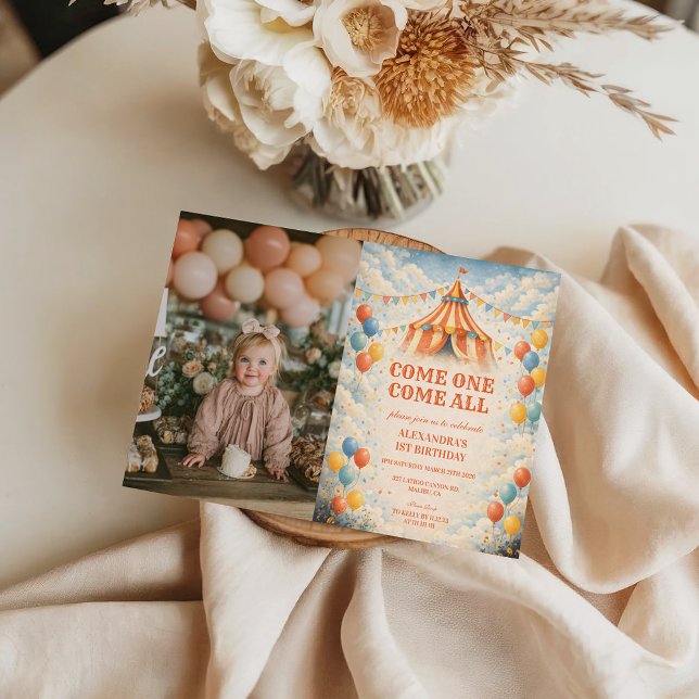 Invitation Photo Come One Come All Circus Birthday (Créateur téléchargé)