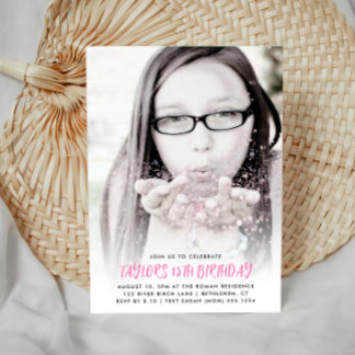 Invitation Photo complète Customisée à tout âge Anniversaire 
