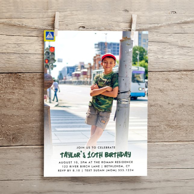 Invitation Photo complète Customisée à tout âge Anniversaire  (Créateur téléchargé)