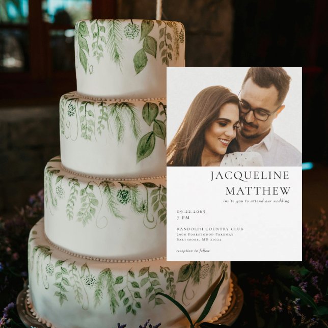 Invitation Photo contemporaine de couple Code QR Mariage (Créateur téléchargé)