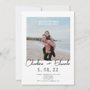 Invitation Photo contemporaine Mariage en lettres