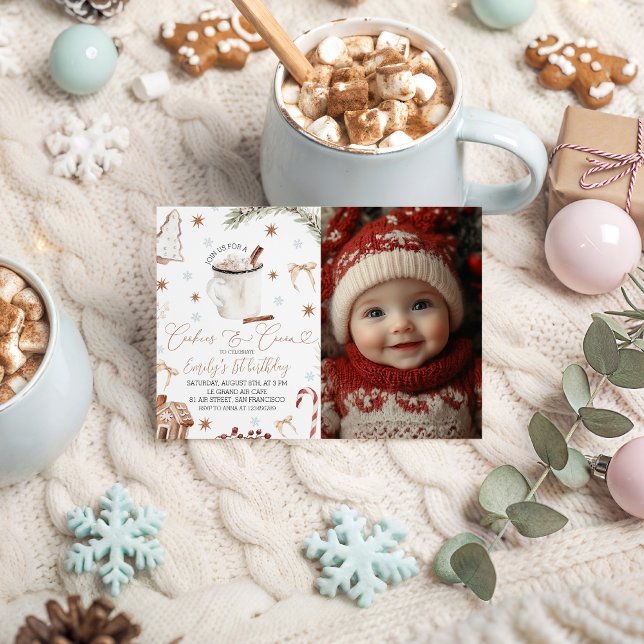 Invitation photo Cookies & Cocoa (Créateur téléchargé)