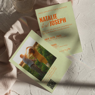 Invitation Photo couleur traditionnelle brillante Mariage de 