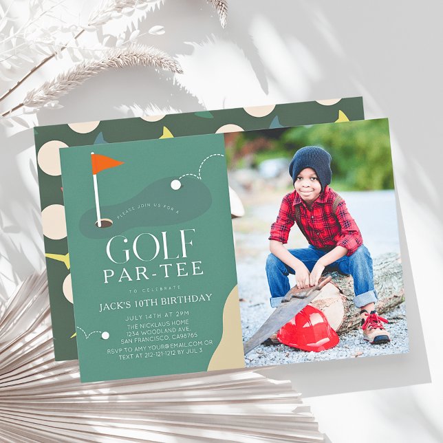 Invitation Photo d'allée de parcours de golf pour l'anniversa (Créateur téléchargé)