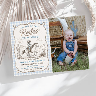 Invitation photo d'anniversaire 2 ans Cowboy Weste