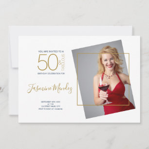 Invitation Photo d'anniversaire 50 ans et Fabuleux Points de