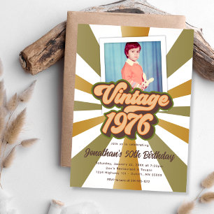 Invitation Photo d'anniversaire 50 ans Vintage 1976