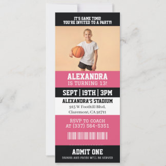 Invitation photo d'anniversaire avec billet de bas