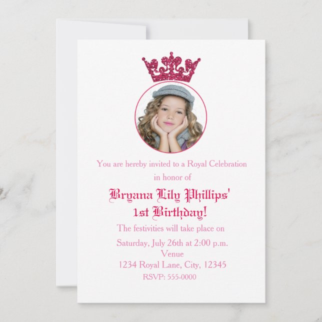 Invitation photo d'anniversaire Crown Royal paille (Devant)