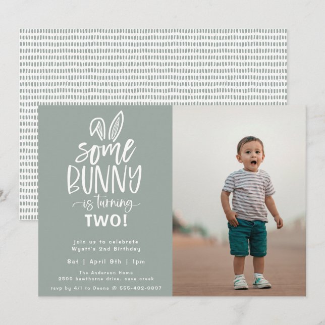 Invitation Photo d'anniversaire de Bunny (Devant / Derrière)