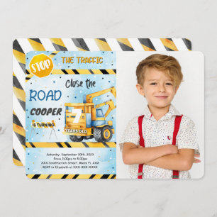 Invitation Photo d'anniversaire de construction modifiable
