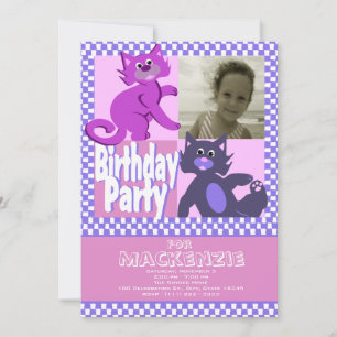 Invitation Photo d'anniversaire de Crazy Cats