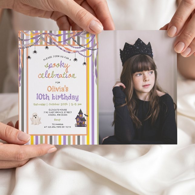 Invitation photo d'anniversaire de fantôme de célé (Créateur téléchargé)