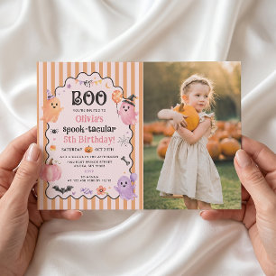 Invitation photo d'anniversaire de fantôme mignon