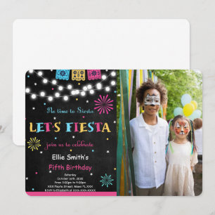 Invitation photo d'anniversaire de Fiesta