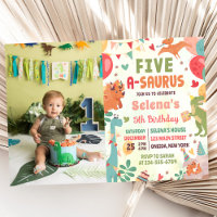 Photo d'anniversaire de Five-A-Saurus 5 ans de din