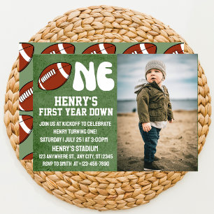 Invitation Photo d'anniversaire de football de première année