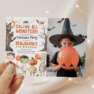 Invitation photo d'anniversaire de la fête d'Hallo