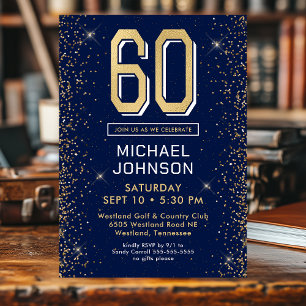 Invitation Photo d'anniversaire de la marine moderne Blue 60t